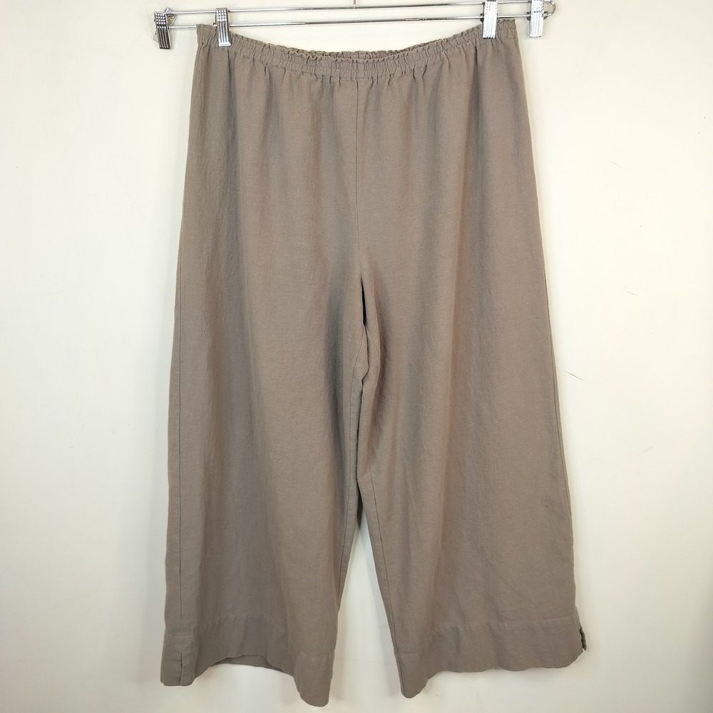 Soft Surroundings Wide Leg Pants 1X Cotton Gauze Casual Lagenlook Comfort Breezy